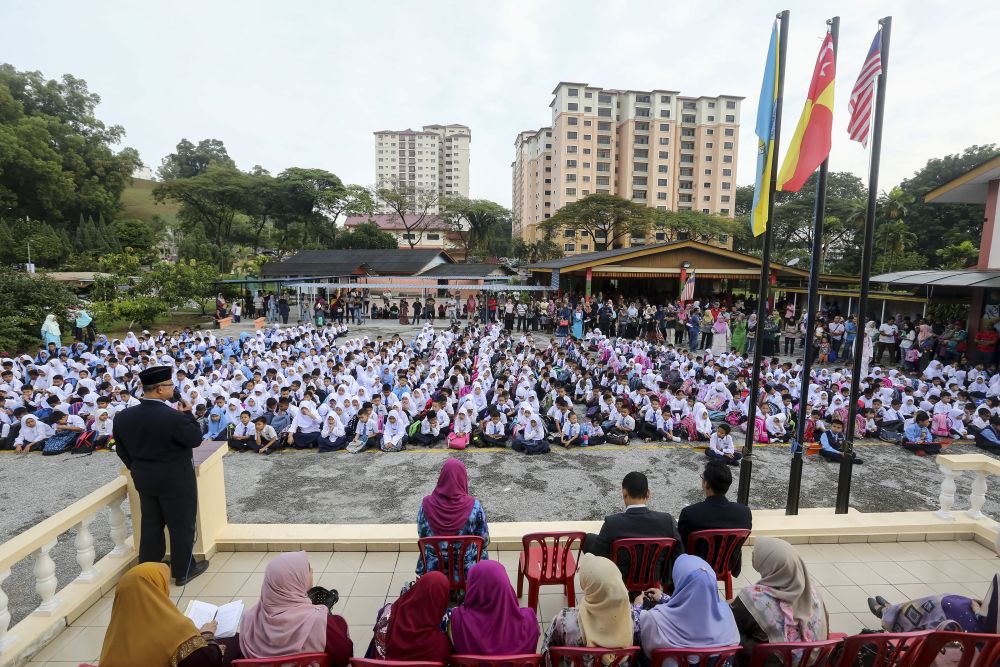 Students attend the first day of school at Sekolah Kebangsaan Shah Alam January 2, 2019. u00e2u20acu2022 Picture by Yusof Mat Isa