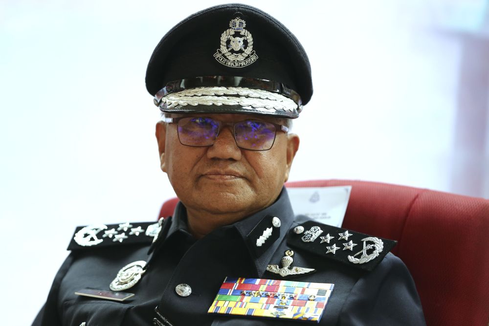 IGP Tan Sri Mohamad Fuzi Harun speaks during a press conference after a crime prevention patrol at the Times Square shopping centre in Kuala Lumpur January 24, 2019. u00e2u20acu2022 Picture by Yusof Mat Isa