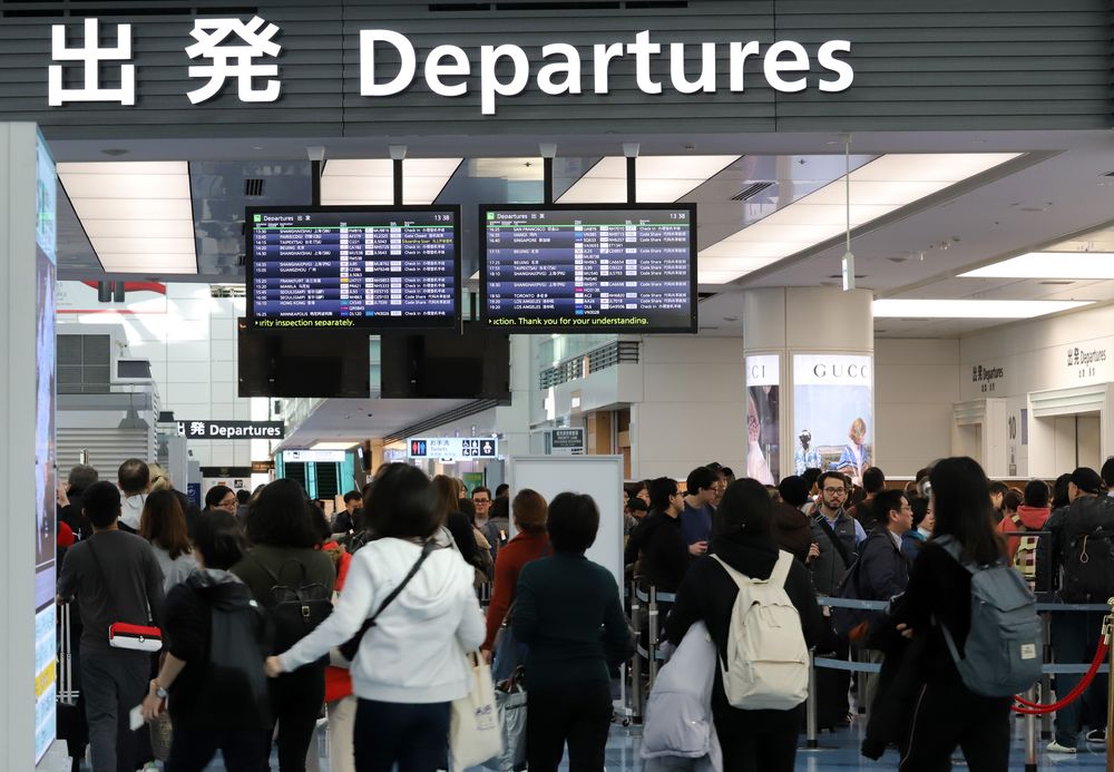 The international terminal of Tokyou00e2u20acu2122s Haneda airport is crowded with tourists to travel abroad on Sunday, December 30, 2018, for a week long New Yearu00e2u20acu2122s holidays in Japan. u00e2u20acu201d Picture by Yoshio Tsunoda/AFLO via Reuters