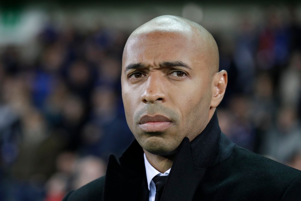 Monaco's then head coach Thierry Henry looks on ahead of the Uefa Champions League Group A match with Club Brugge KV at the Jan Breydel Stadium in Bruges October 24, 2018. u00e2u20acu201d AFP pic