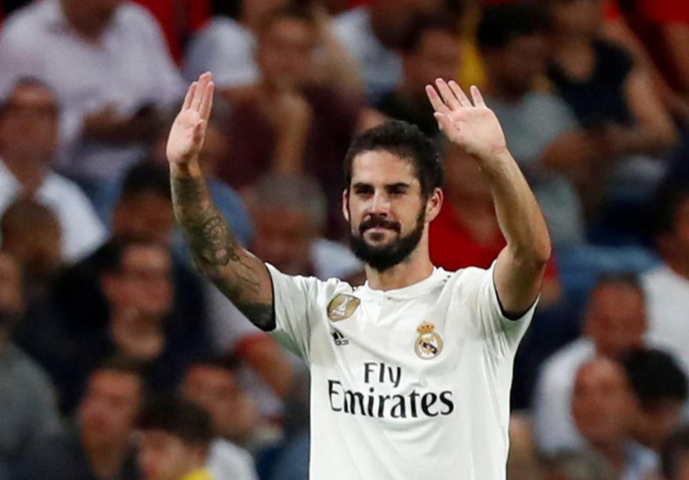 Real Madridu00e2u20acu2122s Isco celebrates at Santiago Bernabeu, Madrid, Spain, September 19, 2018.u00e2u20acu201d Reuters pic