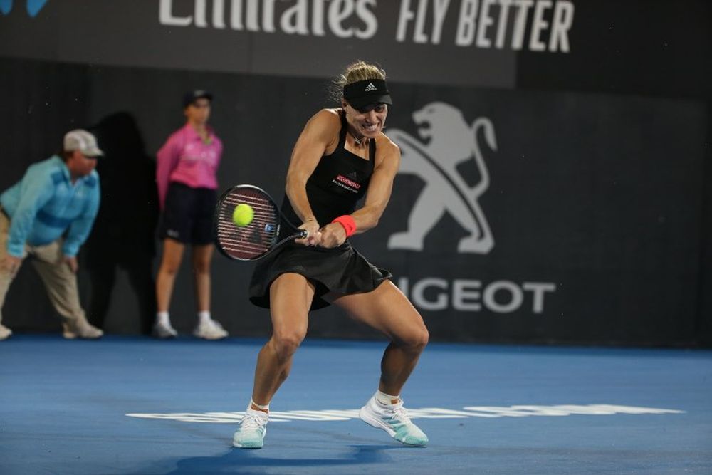 Angelique Kerber from Germany plays a shot to Camila Giorgi from Italy during their womenu00e2u20acu2122s second round match at the Sydney International tennis tournament in Sydney, January 8, 2019. u00e2u20acu201d AFP pic