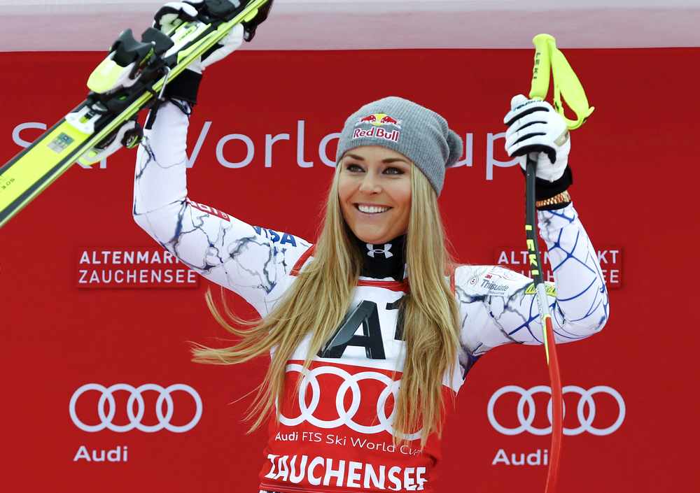 Lindsey Vonn of the US after winning the women's Super G in Alpine Skiing World Cup in Zauchensee, Austria January 10, 2016. u00e2u20acu201d Reuters pic