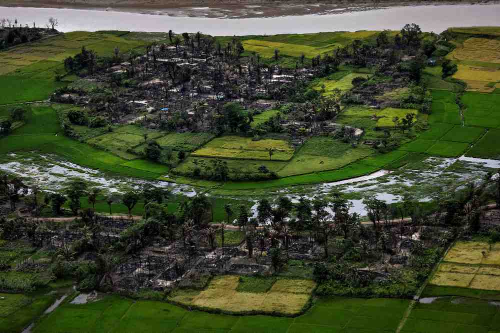 The remains of a burned Rohingya village is seen in this aerial photograph near Maungdaw, north of Rakhine State, Myanmar September 27, 2017. u00e2u20acu201d Reuters pic