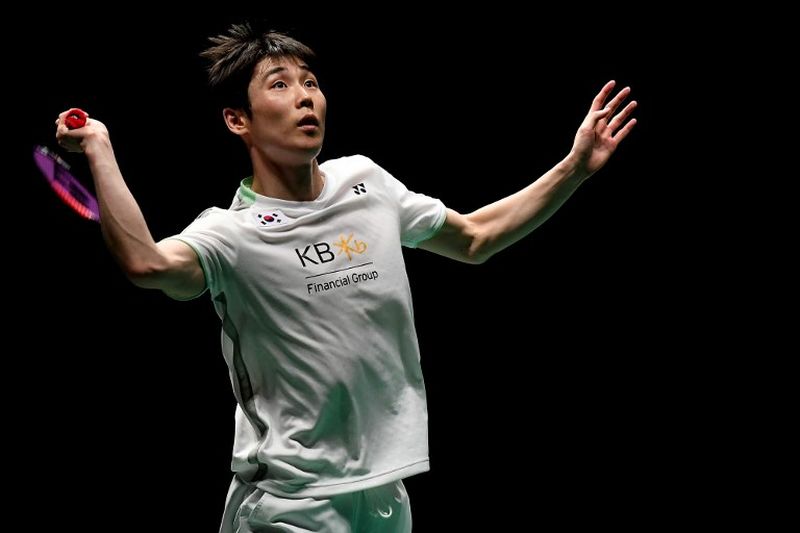 Son Wan-ho of South Korea hits a return during the men's singles final match against Chen Long of China at the Malaysia Masters badminton tournament in Kuala Lumpur January 20, 2019. u00e2u20acu2022 AFP pic