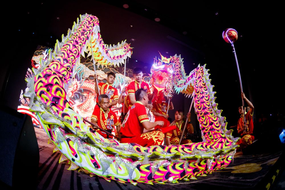 Attendees were treated to a dragon dance performance during the dinner. — Picture courtesy of Heineken Malaysia 