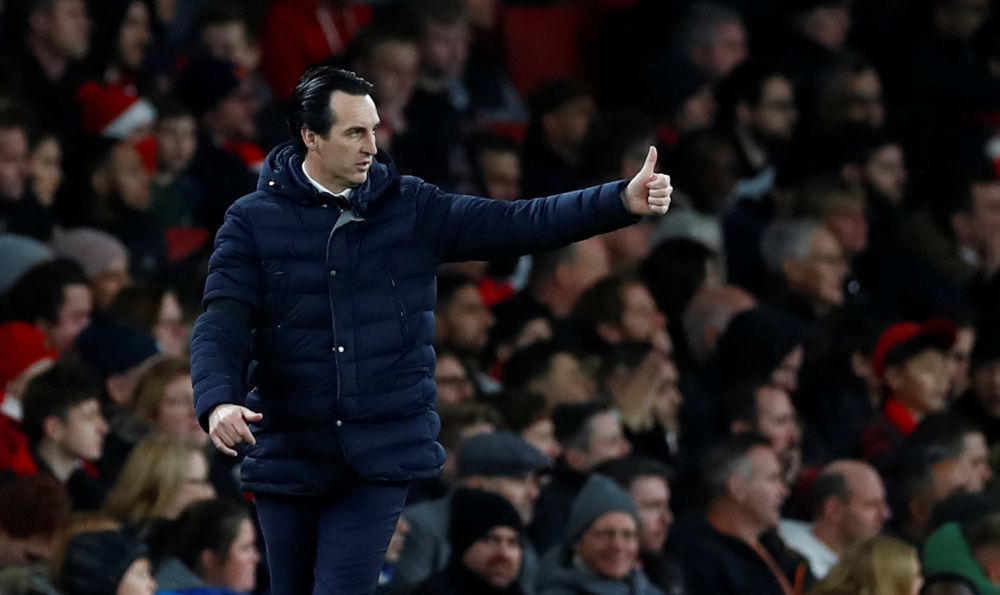 Arsenal manager Unai Emery gestures during the match against Fulham, January 1, 2019. u00e2u20acu2022 Reuters pic