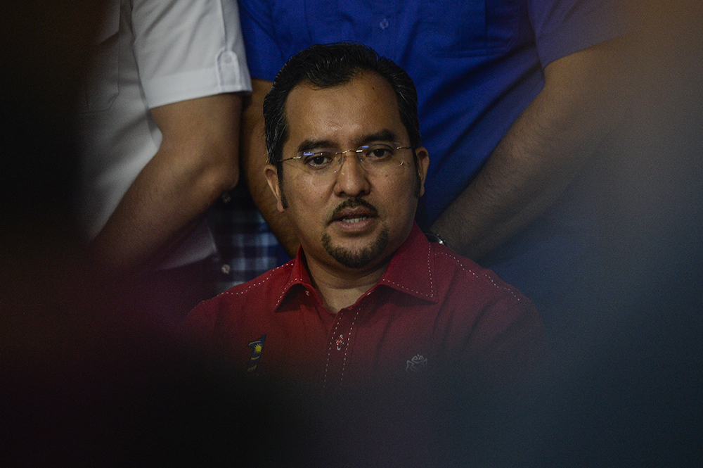 Umno Youth Chief, Datuk Asyraf Wajdi Dusuki speaks during a joint press conference between Umno Youth Chief and PAS Youth Chief in Semenyih February 10,2019. u00e2u20acu201d Picture by Miera Zulyana
