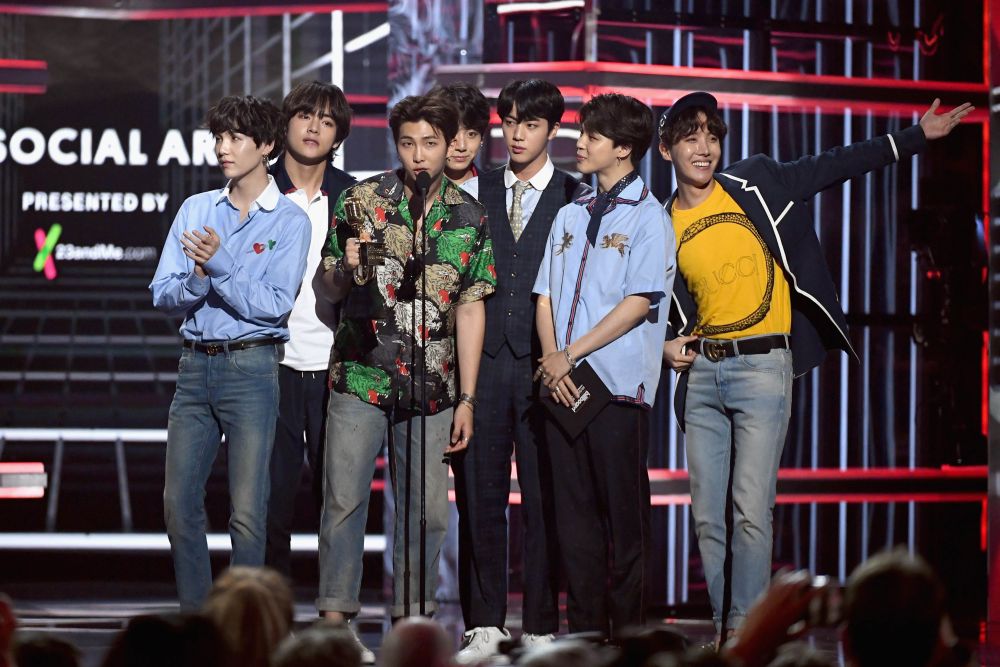 BTS receive an award at the 2019 Billboard Music Awards in May. u00e2u20acu201d AFP pic
