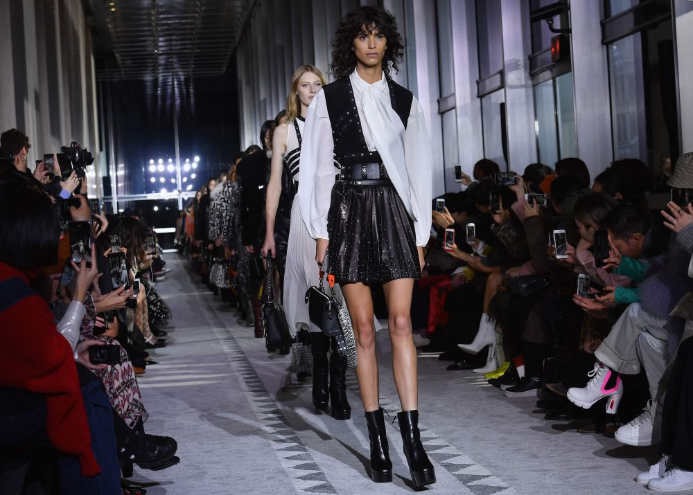 A model walks the runway for the Longchamp Fall/Winter 2019 show during New York Fashion Week February 9, 2019 in New York City. — AFP pic