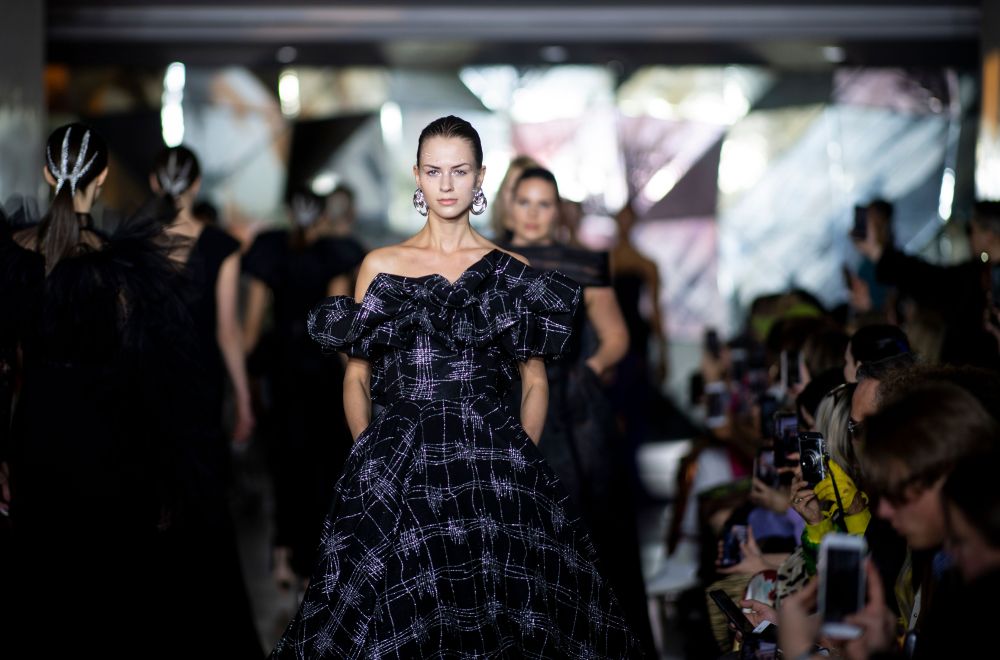 A model walks the runway of Christian Siriano fashion show during New York Fashion Week February 9, 2019 in New York City. — AFP pic