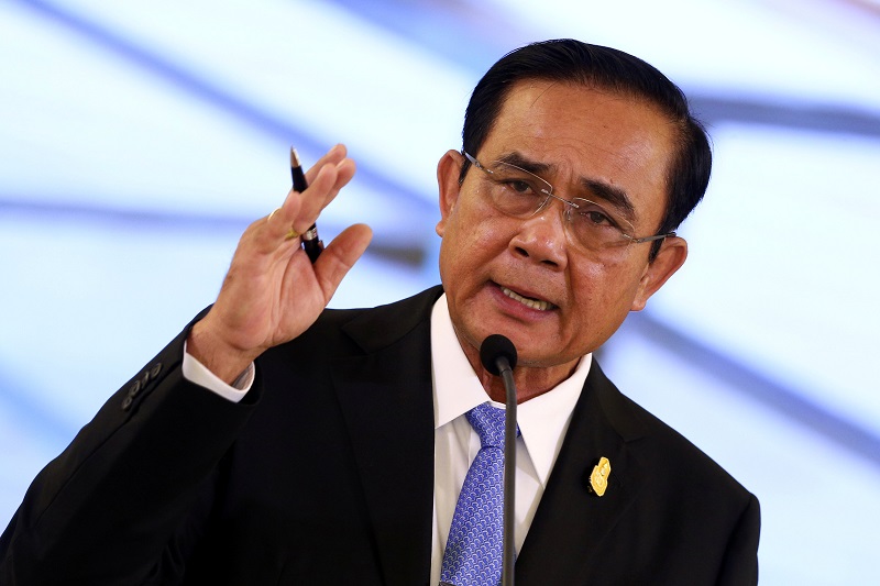 Thailand's Prime Minister Prayut Chan-ocha speaks during a news conference on the Fourth Year Performance Report at Government House in Bangkok, Thailand, February 1, 2019. REUTERS/Athit Perawongmetha