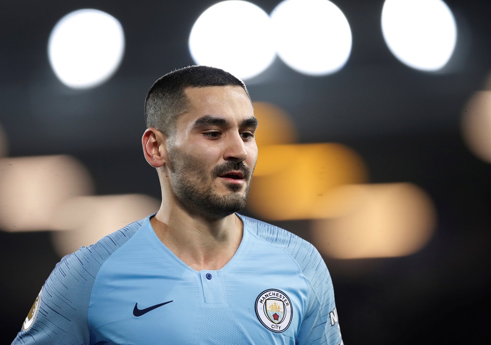 Manchester Cityu00e2u20acu2122s Ilkay Gundogan during the match against Everton at Goodison Park in Liverpool February 6, 2019. u00e2u20acu201d Action Images via Reuters