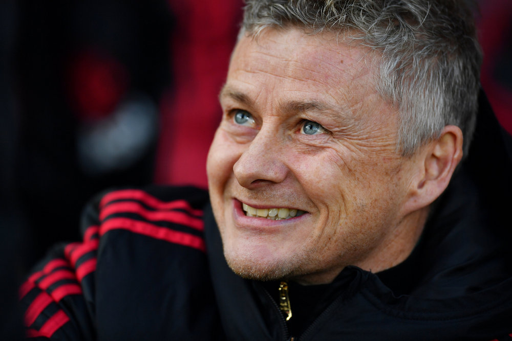 Manchester United interim manager Ole Gunnar Solskjaer smiles before the Premier League match with Fulham at Craven Cottage in London February 9, 2019. u00e2u20acu201d Reuters pic