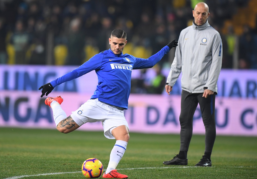 Inter Milan's Mauro Icardi during the warm up before the match against Parma at the Stadio Ennio Tardini in Parma February 9, 2019. u00e2u20acu201d Reuters pic