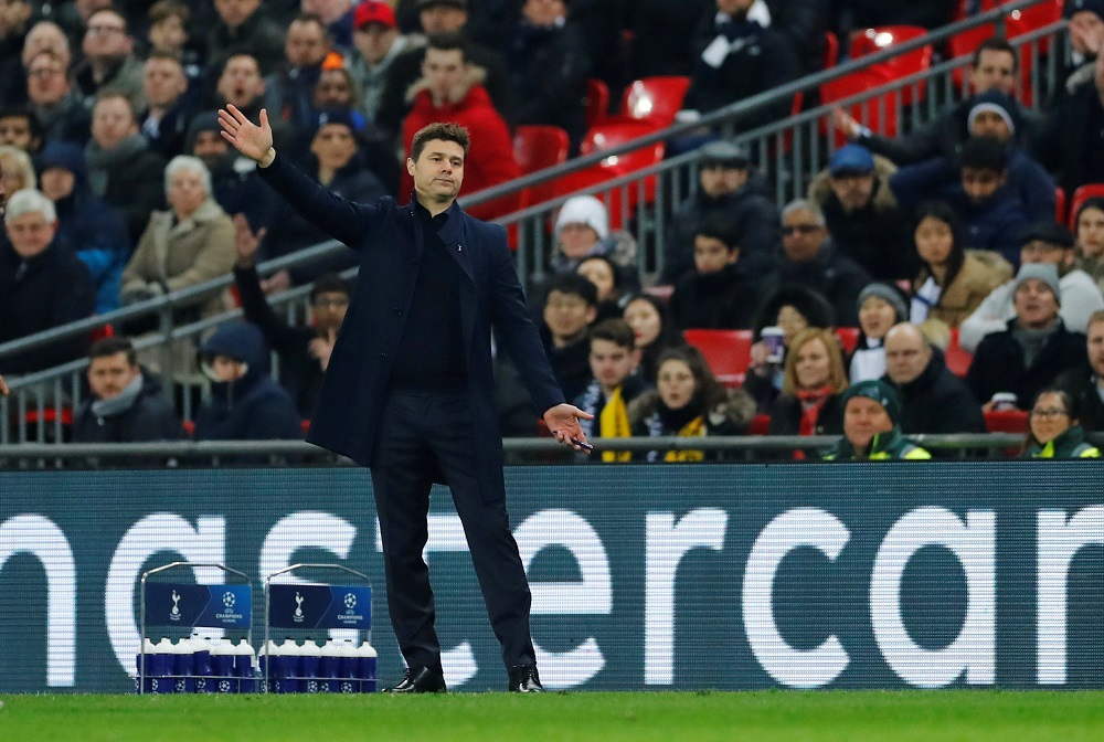 Tottenham manager Mauricio Pochettino gestures during the match against Borussia Dortmund at the Wembley Stadium in London February 13, 2019. u00e2u20acu201d Reuters pic