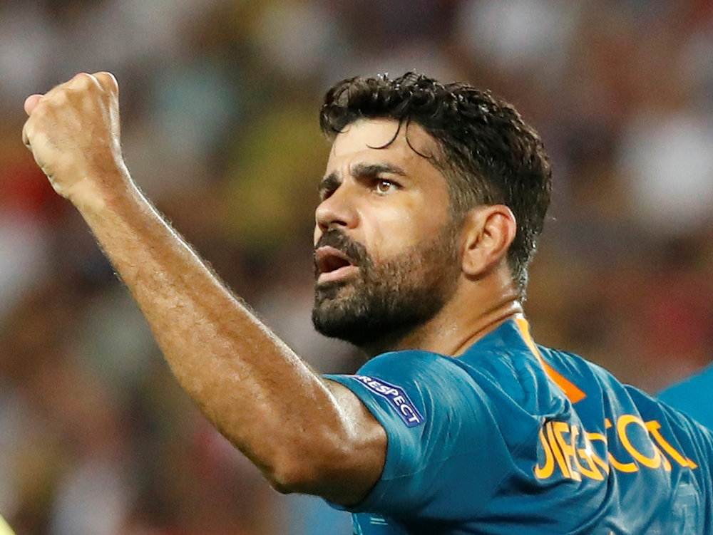 Atletico Madridu00e2u20acu2122s Diego Costa celebrates at Stade Louis II in Monaco September 18, 2018. u00e2u20acu201d Reuters pic