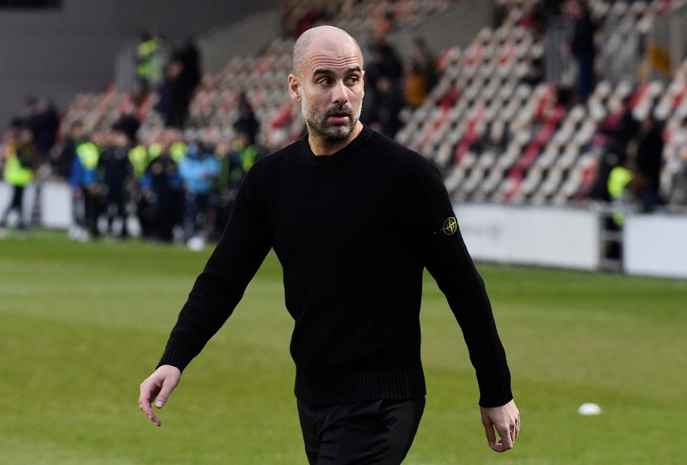 Manchester City manager Pep Guardiola arrives at the ground before the match against Newport County AFC at Rodney Parade stadium in Newport February 16, 2019. u00e2u20acu201d Reuters pic