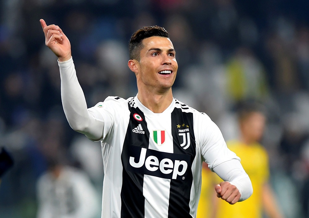 Juventusu00e2u20acu2122 Cristiano Ronaldo celebrates at Allianz Stadium in Turin February 15, 2019. u00e2u20acu201d Reuters pic