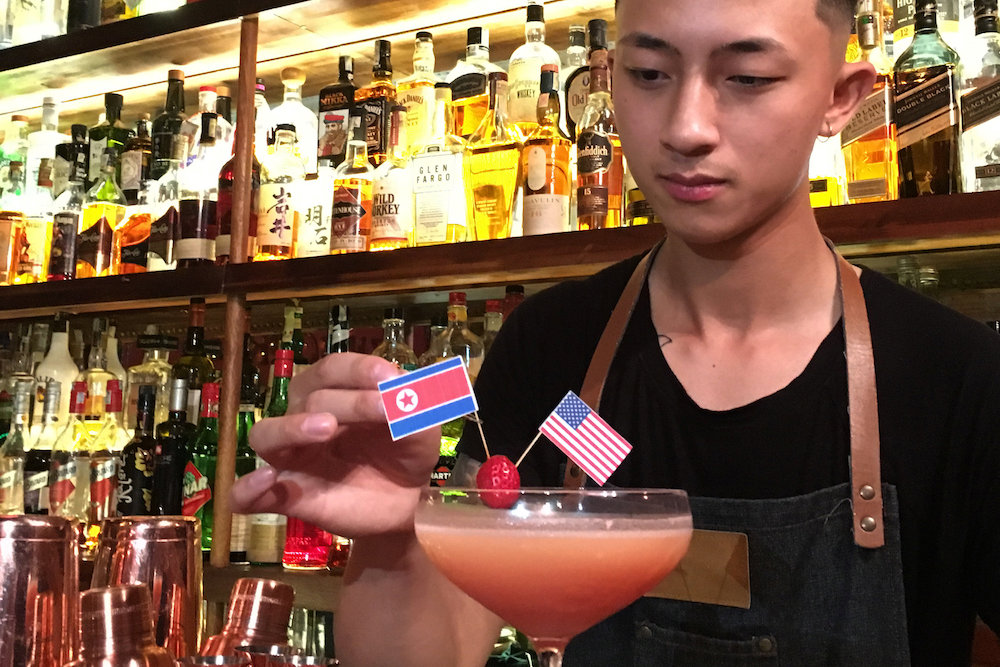 A bartender makes a cocktail to commemorate a US-DPRK summit in Hanoi February 20, 2019. u00e2u20acu201d Reuters pic