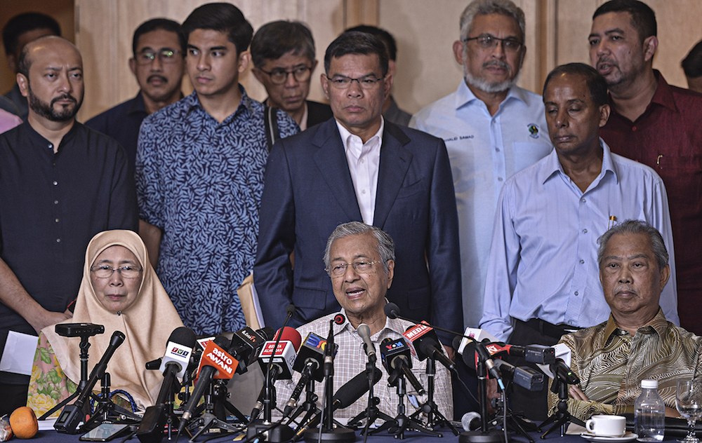 Tun Dr Mahathir Mohamad speaks to reporters after chairing the Pakatan Harapan presidential council meeting in Putrajaya February 1, 2019. u00e2u20acu201d Picture by Shafwan Zaidon