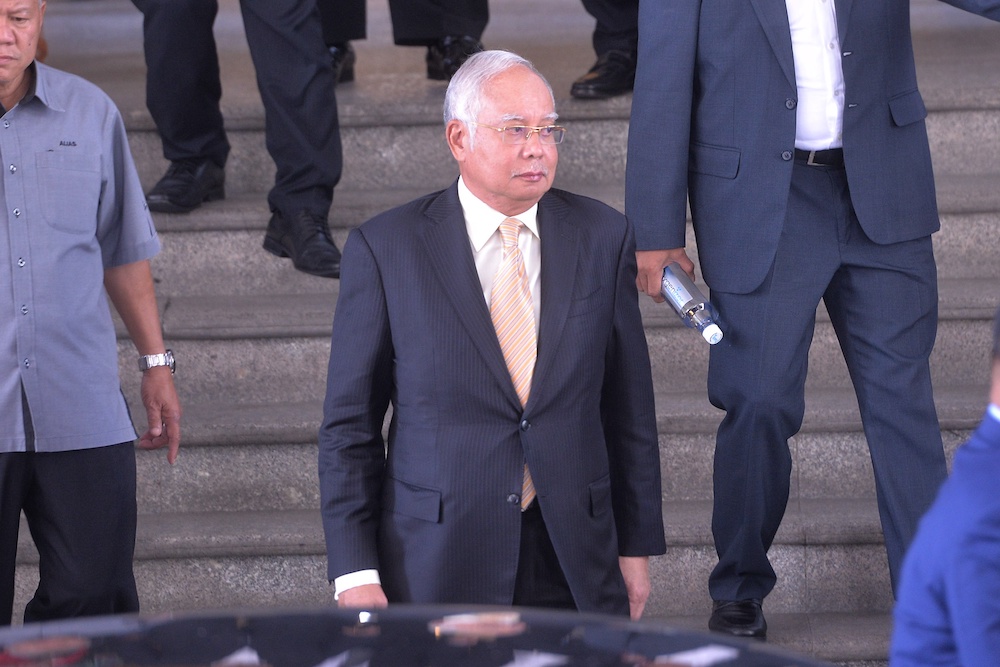 Datuk Seri Najib Razak leaves the Palace of Justice in Putrajaya February 7, 2019. u00e2u20acu201d Picture by Shafwan Zaidon