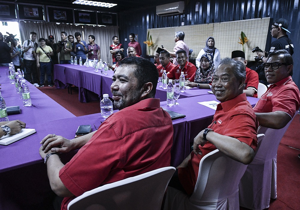 Parti Pribumi Bersatu Malaysia president Tan Sri Muhyiddin Yassin (second left) and party secretary-general Marzuki Yahya (left) at a press conference in Semenyih February 9, 2019 u00e2u20acu201d Picture by Shafwan Zaidon