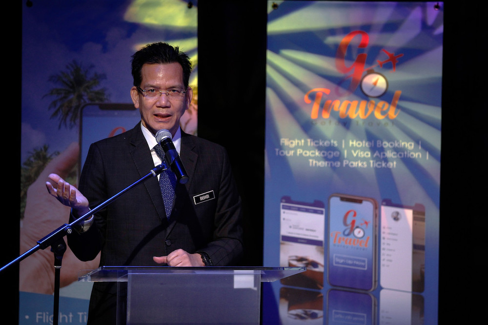 Tourism, Arts and Culture Ministry secretary-general, Datuk Rashidi Hasbullah at the launch of  Gofay Airways 'Go Travel' at the Matic on Jalan Ampang February 12, 2019. u00e2u20acu201d Bernama picnn