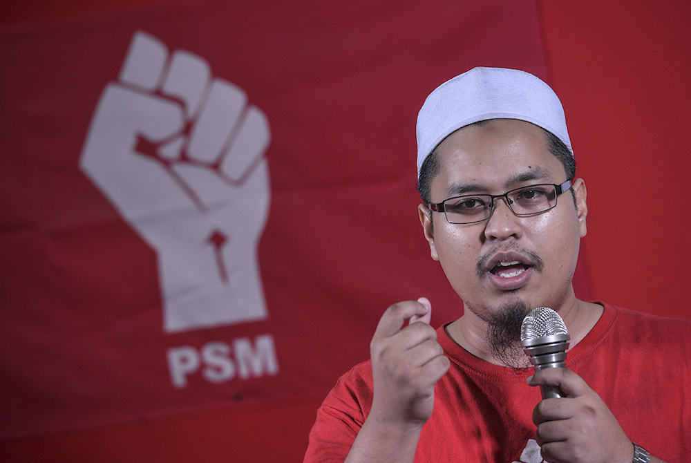 Parti Sosialis Malaysia (PSM) candidate for the Semenyih by-election, Nik Aziz Afiq, speaks during a press conference in Semenyih February 13, 2019. u00e2u20acu201d Picture by Shafwan Zaidon