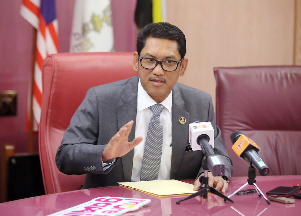 Mentri Besar Datuk Seri Ahmad Faizal Azumu speaks to reporters at his office in the State Secretariat Building, Ipoh February 14, 2019. u00e2u20acu201d Picture by Farhan Najib