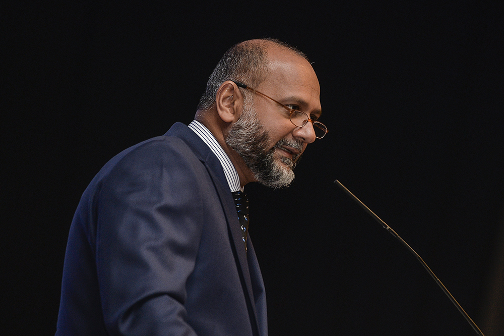 Communications and Multimedia Minister Gobind Singh Deo gives a speech during the Kuala Lumpur Digital Content Anti-Piracy Summit in Putrajaya February 14, 2019. u00e2u20acu201d Picture by Miera Zulyana