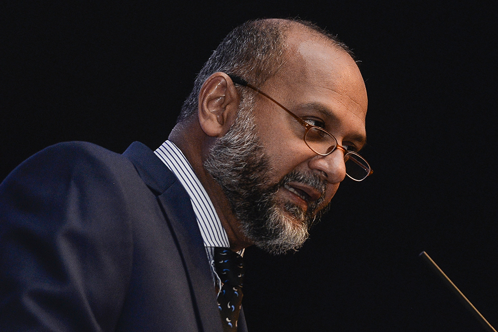 Communications and Multimedia Minister Gobind Singh Deo gives a speech during the Kuala Lumpur Digital Content Anti-Piracy Summit in Putrajaya February 14, 2019. u00e2u20acu201d Picture by Miera Zulyana