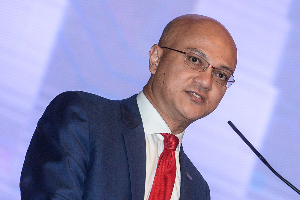 Malaysian Communication and Multimedia Commission (MCMC) chairman, Al-Ishsal Ishak, addresses the Kuala Lumpur Digital Content Anti-Piracy Summit in Putrajaya February 14, 2019. u00e2u20acu201d Picture by Miera Zulyana