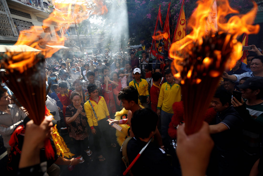Worshippers takes part in Hei Neak Ta, or procession of the spirits, which marks the end of Lunar New Year celebrations in Phnom Penh February 19, 2019.  u00e2u20acu201d Reuters pic