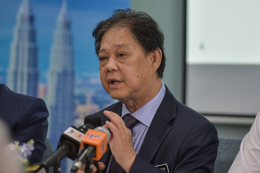 Minister of Tourism, Arts and Culture Datuk Mohamaddin Ketapi speaks during the press conference on Malaysiau00e2u20acu2122s tourism in 2018 in Putrajaya on February 27, 2019. u00e2u20acu201d Picture by Miera Zulyana