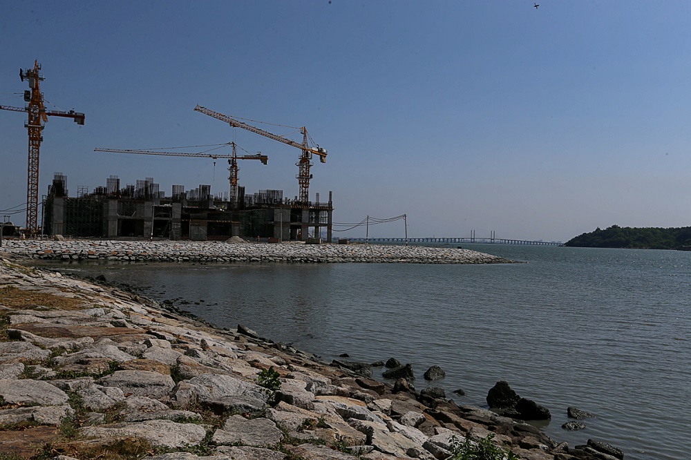 General view of part of the reclaimed area at Queensbay in George Town February 27, 2019.