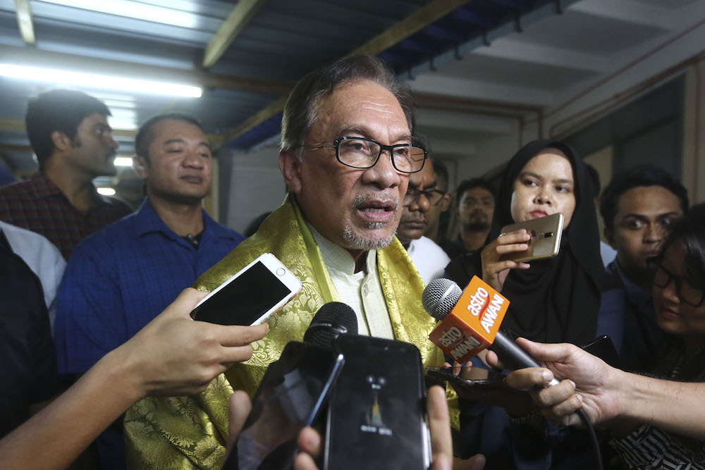 Datuk Seri Anwar Ibrahim speaks to reporters in Universiti Malaya, Kuala Lumpur February 22, 2019. u00e2u20acu201d Picture by Yusof Mat Isa