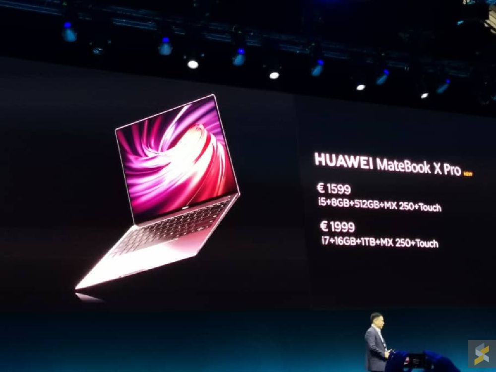 The Huawei Matebook X Pro is launched.
