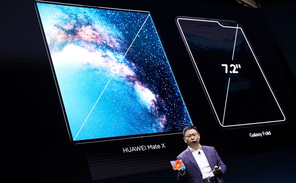 Richard Yu, CEO of the Huawei Consumer Business Group presents the new Mate X smartphone, ahead of the Mobile World Congress (MWC 19) in Barcelona, Spain, February 24, 2019. u00e2u20acu201d Reuters pic