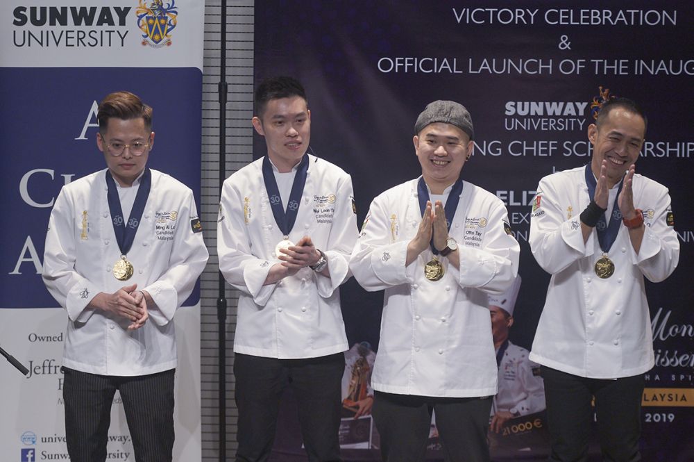 (From left) Chefs Loi Ming Ai, Tan Wei Loon, Otto Tay and Patrick Siau. u00e2u20acu201d Picture by Mukhriz Hazim