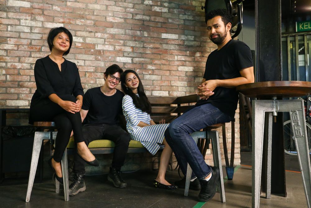 From left: The cast and director of ‘Gold Rain & Hailstones’ Farah Rani, Gavin Yap, Sharifah Amani and Ghafir Akbar at the Damansara Performing Arts Centre.
