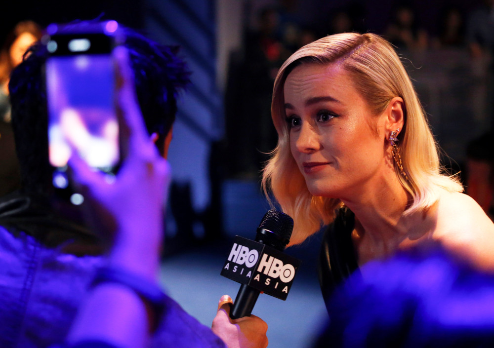 u00e2u20acu02dcCaptain Marvelu00e2u20acu2122 cast member Brie Larson speaks to the media at a fan event in Singapore, February 14, 2019. u00e2u20acu201d Reuters pic 