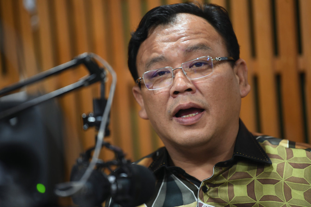 Deputy Communications and Multimedia Minister Eddin Syazlee Shith is interview on PerlisFM in Kangar February 1, 2019. u00e2u20acu201d Bernama pic