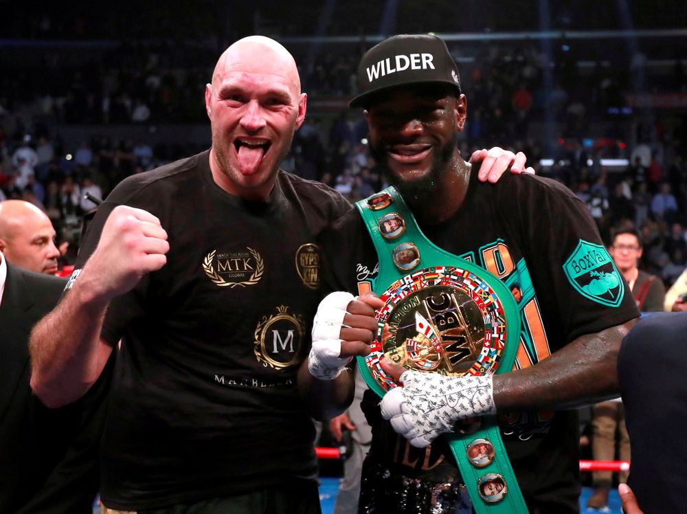 File picture shows Tyson Fury and Deontay Wilder after their fight at Staples Centre, Los Angeles, December 1, 2018. u00e2u20acu201d Action Images via Reuters