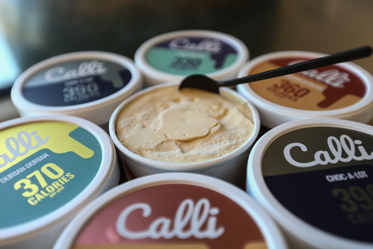 As it has a protein powder base and less air is pumped into it, the ice cream is dense and doesn't melt as fast.