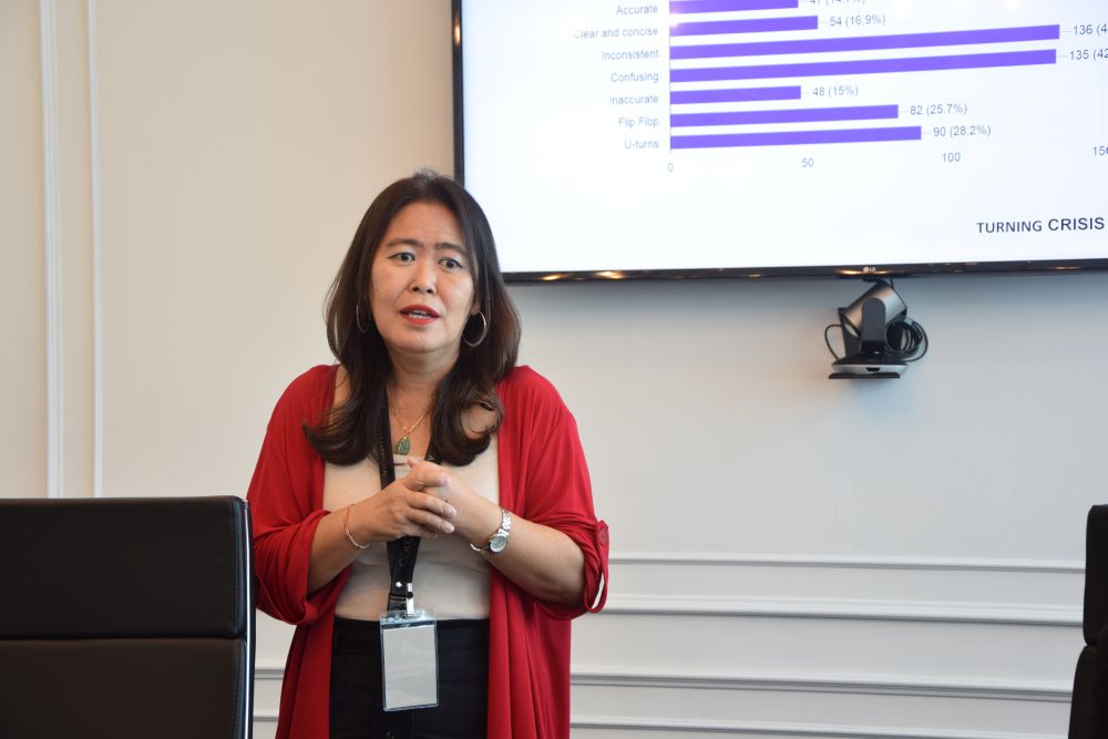 Citrine Oneu00e2u20acu2122s crisis communications lead counsel Ivlynn Yap Cheng Theng shares the findings of its inaugural Strategic Communications Survey 2019 on February 26, 2019. u00e2u20acu201d Picture courtesy of Citrine One 