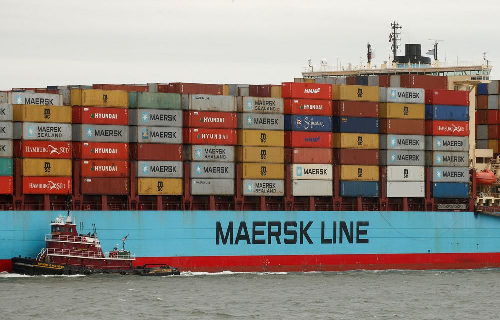 A Maersk container ship is guided by a tug boat in New York Harbor in New York City, June 27, 2018. u00e2u20acu201d Reuters pic