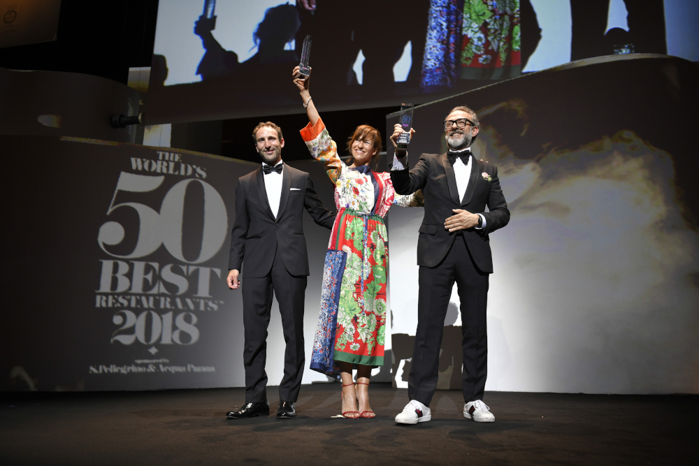 Massimo Bottura winning top spot at Worldu00e2u20acu2122s 50 Best Restaurants 2018 in Bilbao. u00e2u20acu201d Worldu00e2u20acu2122s 50 Best pic via AFP-Relaxnews 