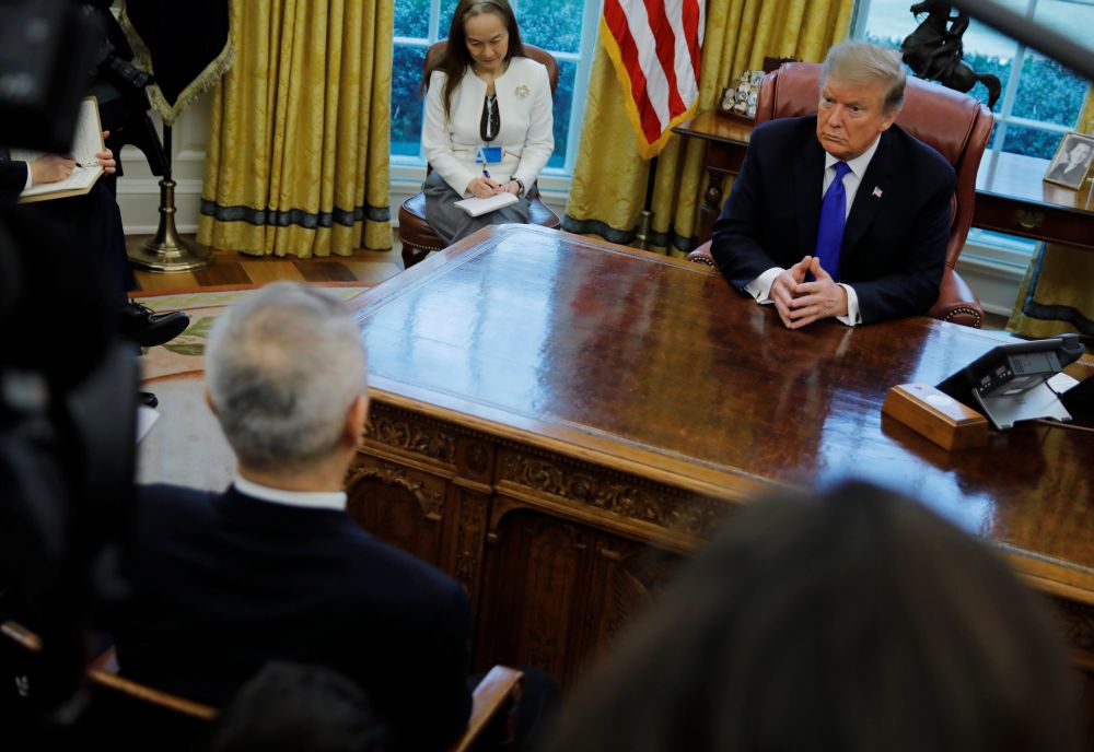 US President Donald Trump meets with Chinese Vice Premier Liu He in the Oval Office at the White House in Washington February 22, 2019. u00e2u20acu2022 Reuters pic