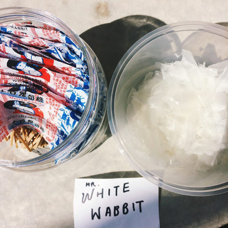 Waka Waka Gelato's White Rabbit Gelato is served with edible rice paper on the side — Photo from Waka Waka Gelato's Facebook page